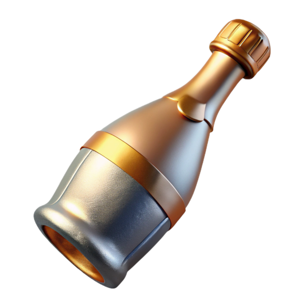 wonderful rustic Champagne Bottle Cutout with Foil Detail genuine png