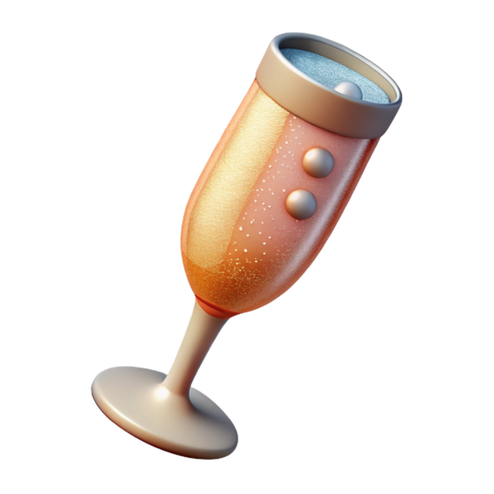 serene abstract Champagne Flute Cutout with Bubbles authentic png