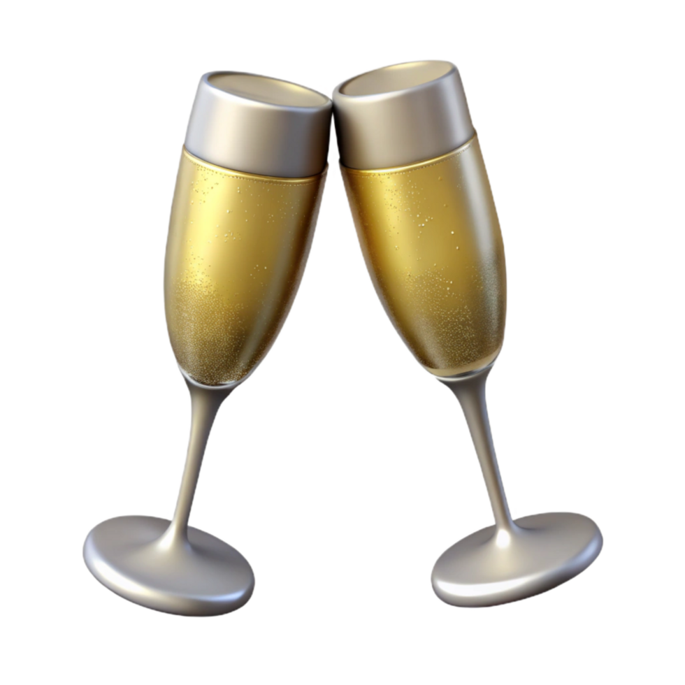 extraordinary creative Champagne Flutes Cutout for Wedding Toasts Transparent Background high resolution png