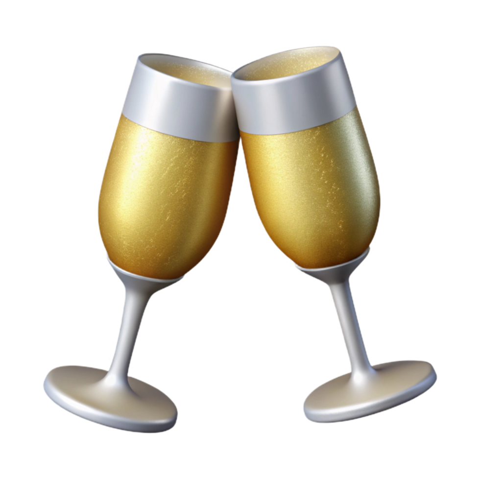 beautiful traditional Champagne Flutes Cutout for Wedding Toasts Transparent Background premium png