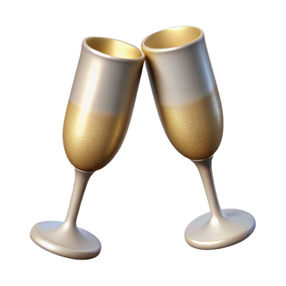 wonderful classic Champagne Flutes Cutout for Wedding Toasts Transparent Background high resolution png