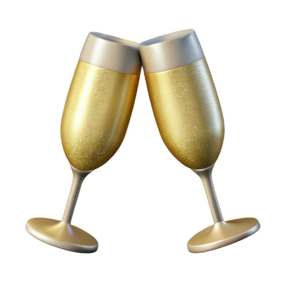 beautiful modern Champagne Flutes Cutout for Wedding Toasts Transparent Background high quality png