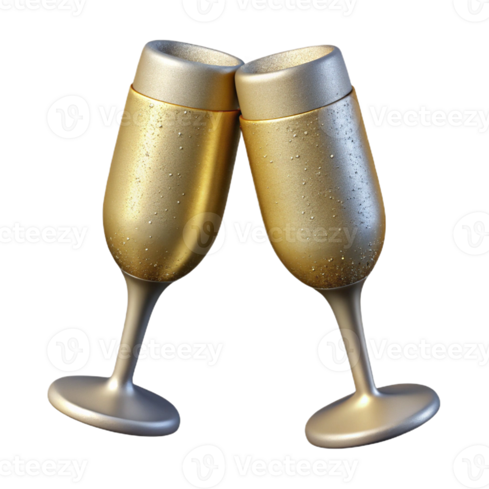 serene traditional Champagne Glasses for Celebration Cutout Element original png