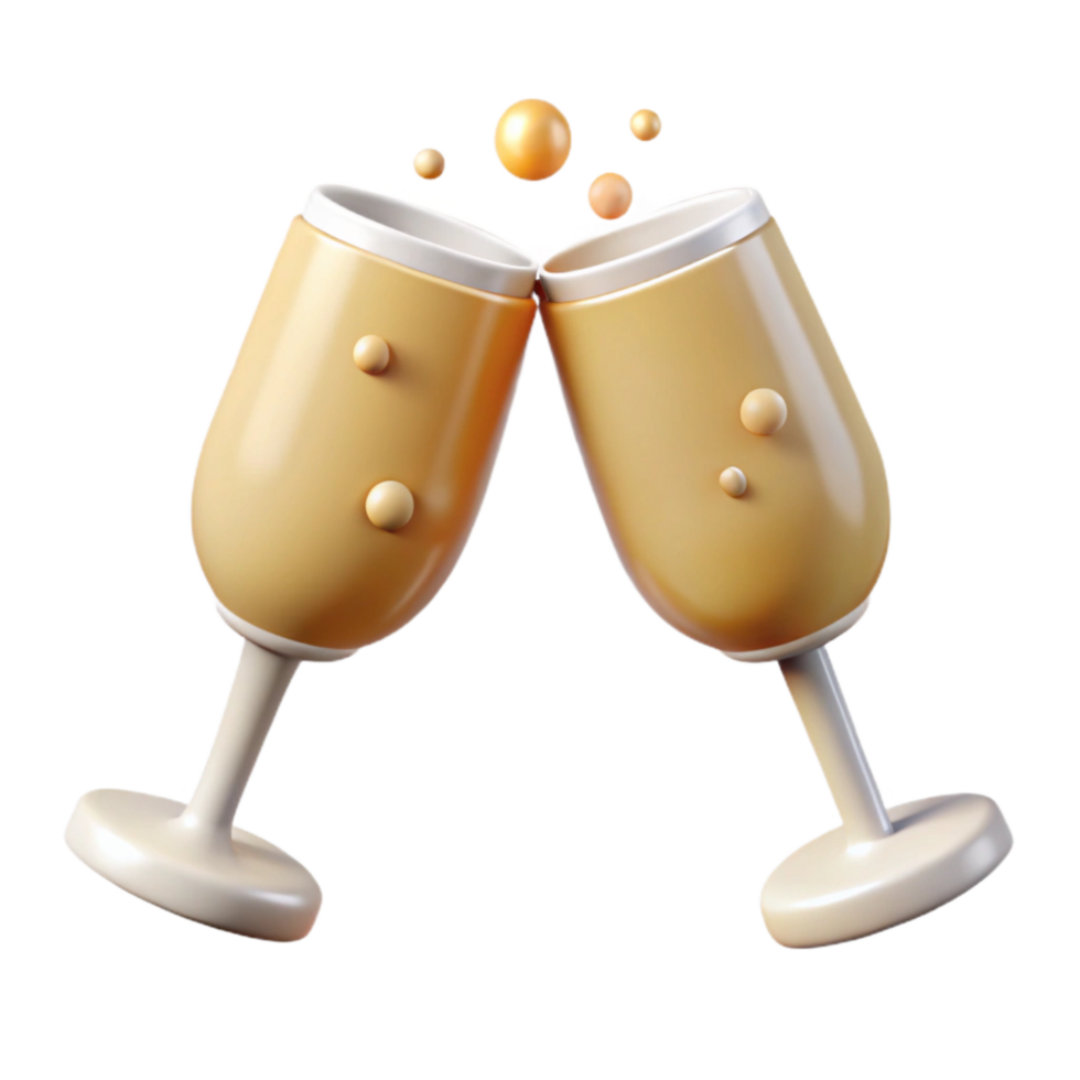 extraordinary creative Champagne Glasses Toast Cutout with Bubbles exclusive png