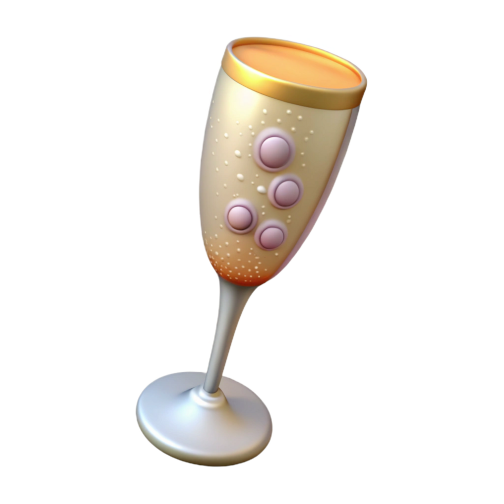 stunning rustic Champagne Glass with Bubbles Isolated detailed png