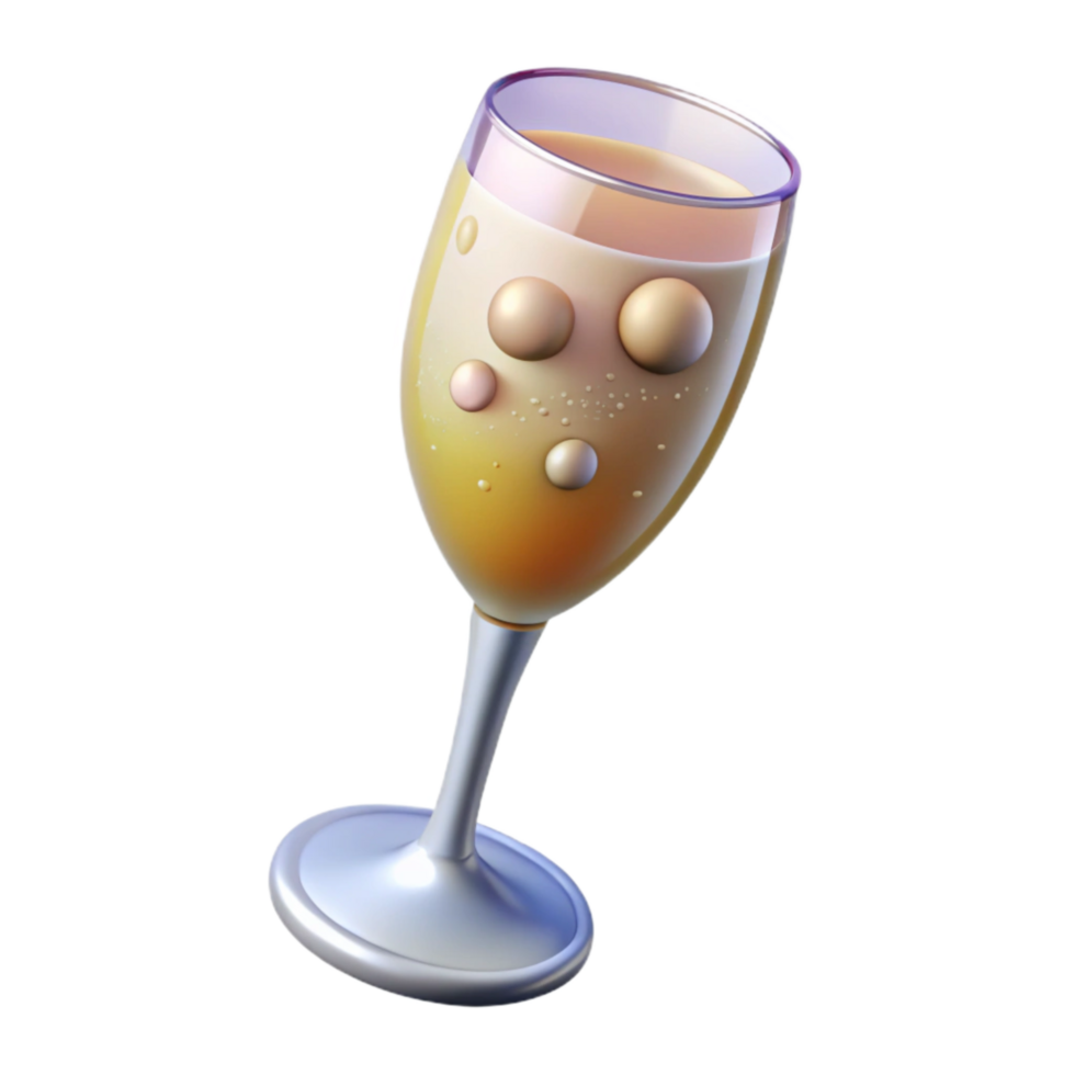 serene creative Champagne Glass with Bubbles Isolated high resolution png