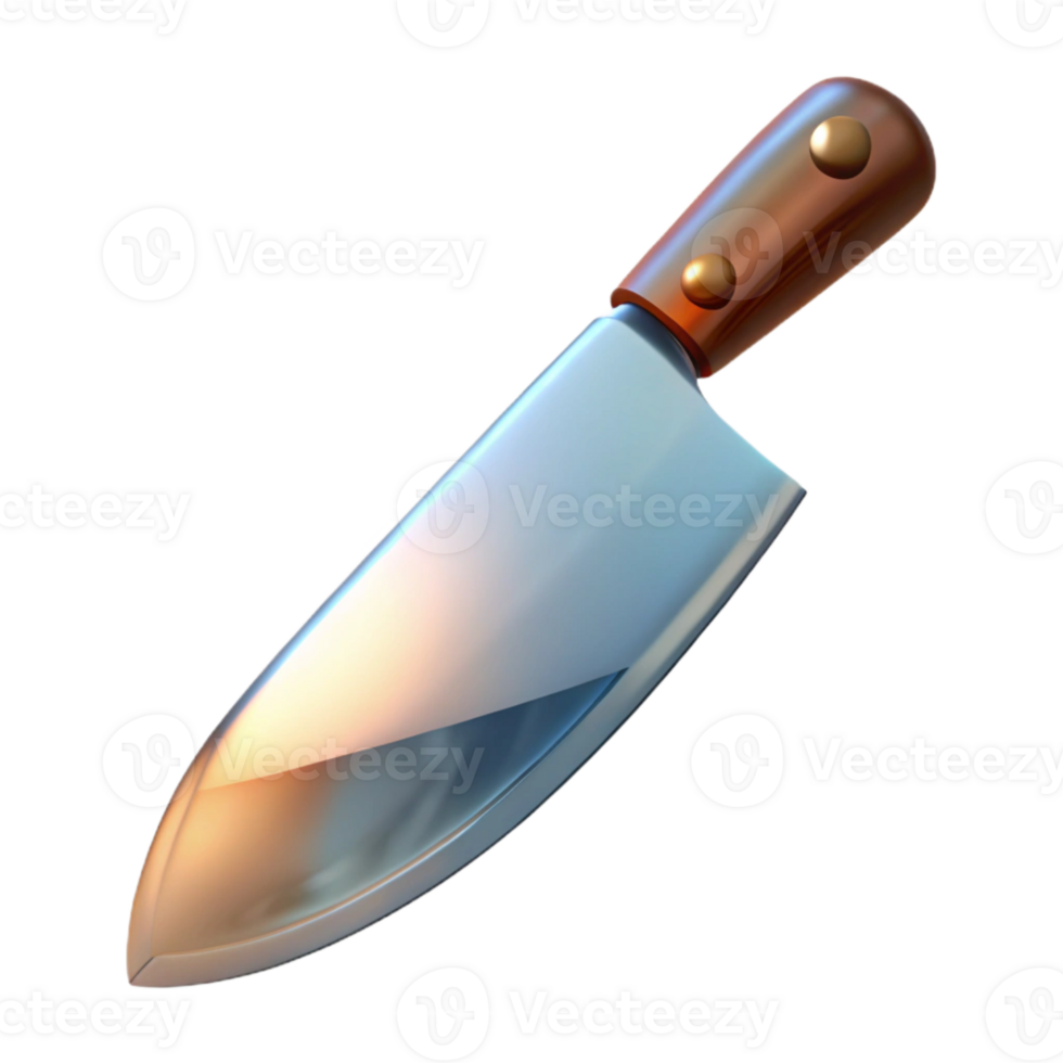 extraordinary vintage Chef Knife with Reflection Cutout Transparent Background exclusive png
