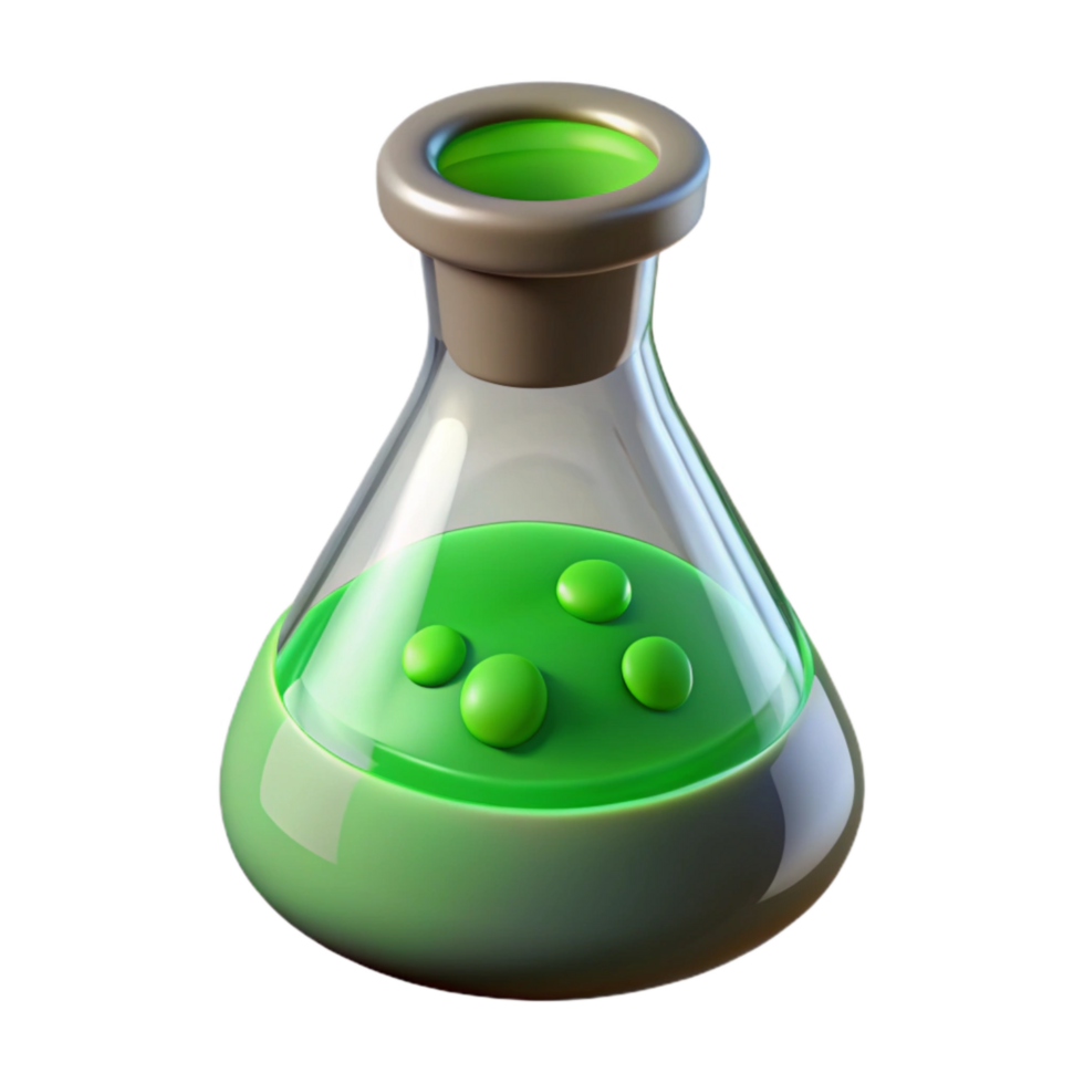 extraordinary classic Chemical Beaker with Green Liquid Cutout high resolution png