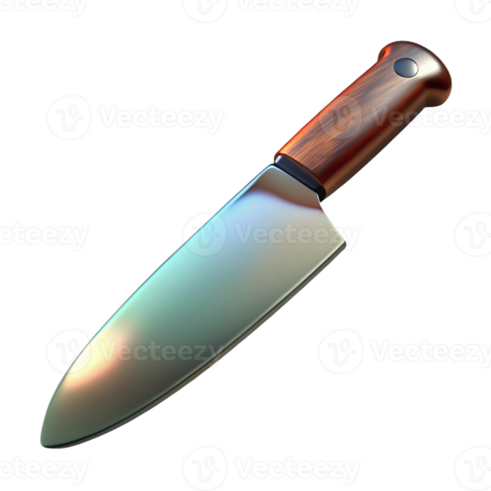 extraordinary abstract Chef Knife with Reflection Cutout Transparent Background high quality png
