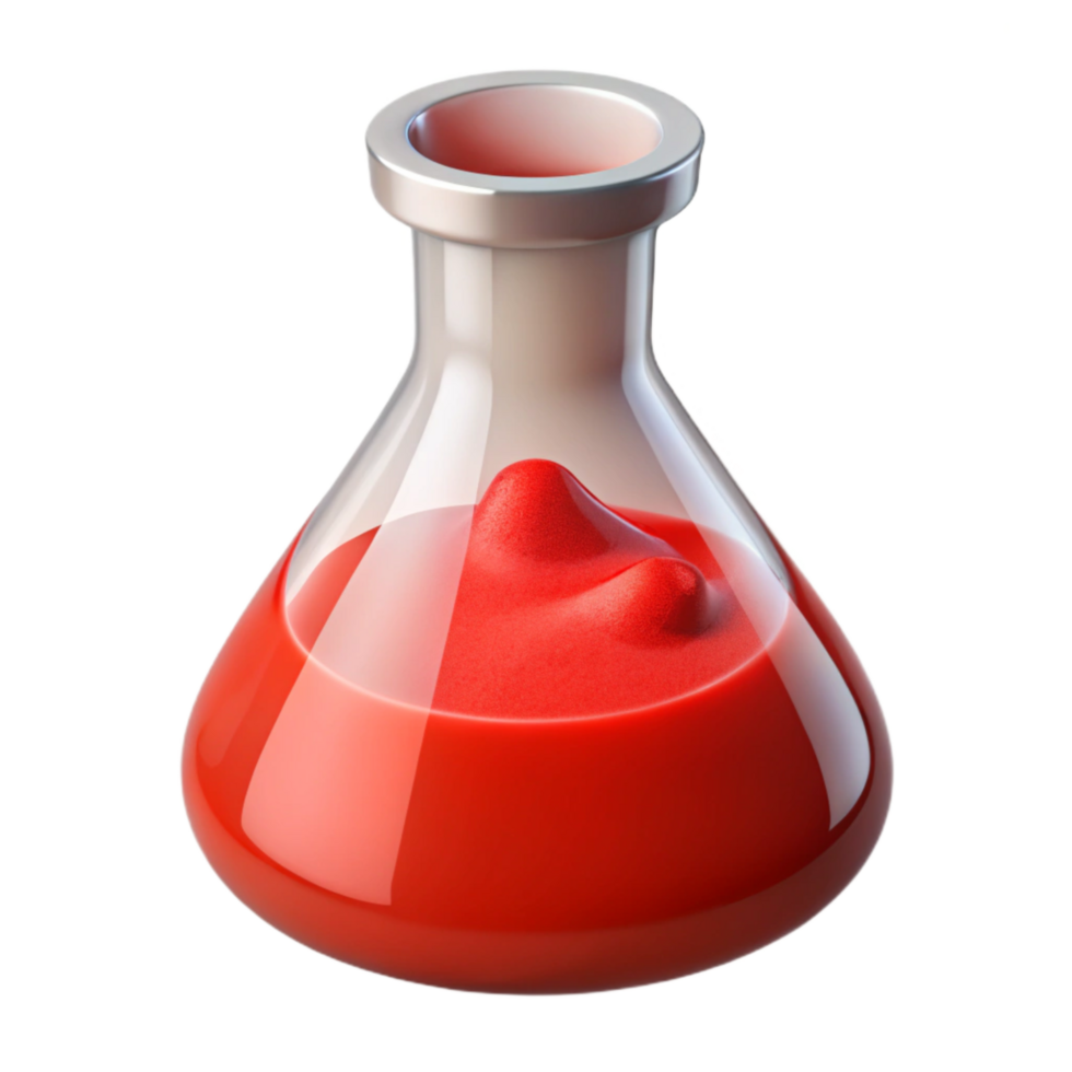 dramatic traditional Chemical Beaker with Red Liquid Cutout detailed png