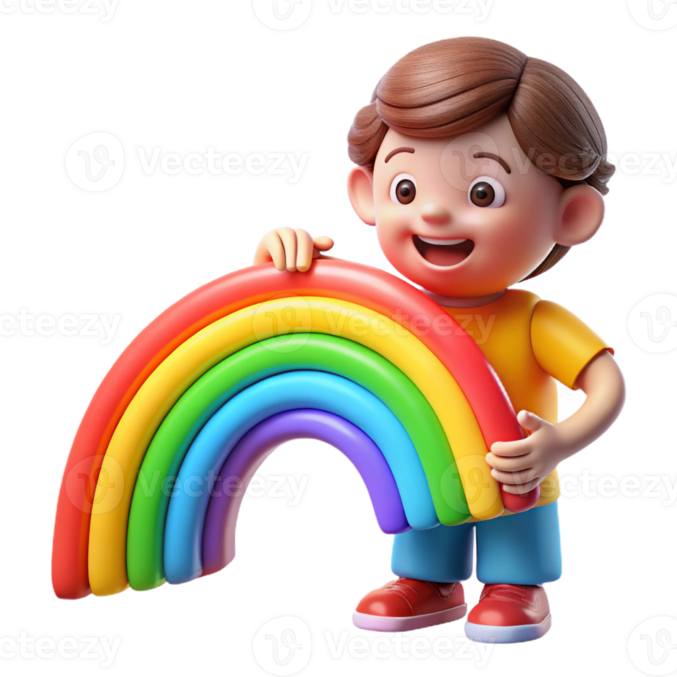 extraordinary rustic Child Drawing Rainbow Bright Colors Cutout authentic png