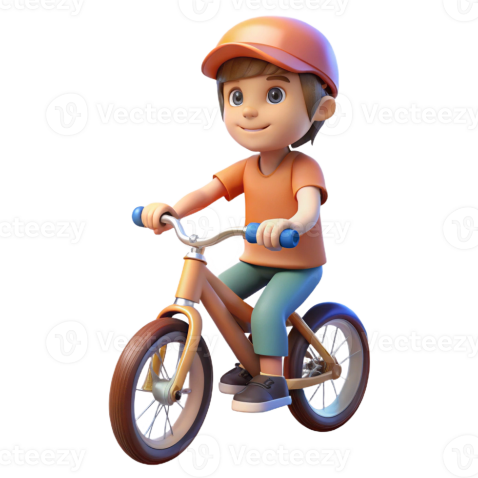 wonderful modern Child Riding Bicycle Sunny Day Isolated high quality png