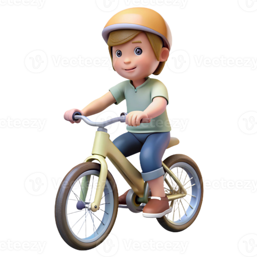serene creative Child Riding Bicycle Sunny Day Isolated original png