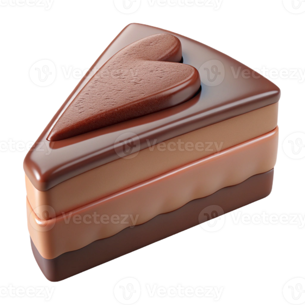vibrant abstract Chocolate Cake Slice Isolated Element authentic png