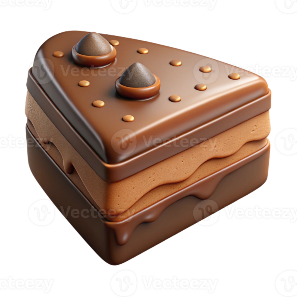 beautiful traditional Chocolate Cake Slice Isolated Element exclusive png