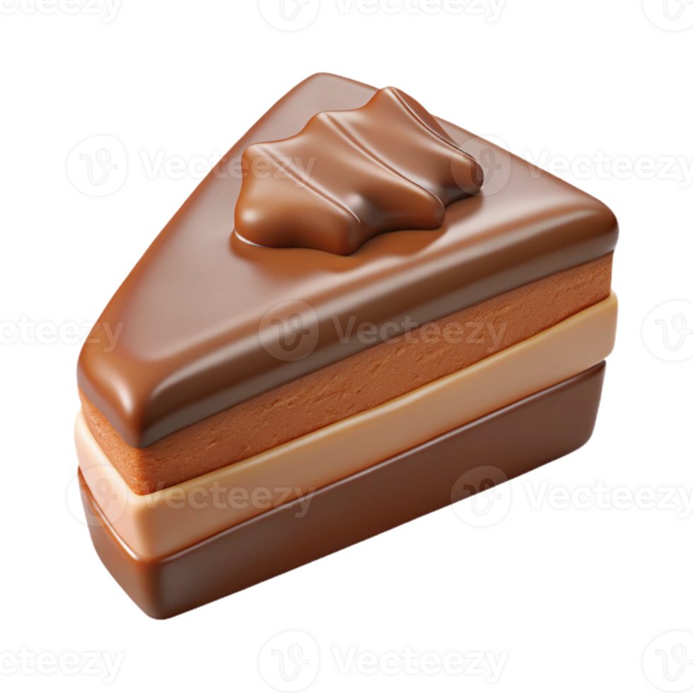 stunning rustic Chocolate Cake Slice Isolated Element high quality png