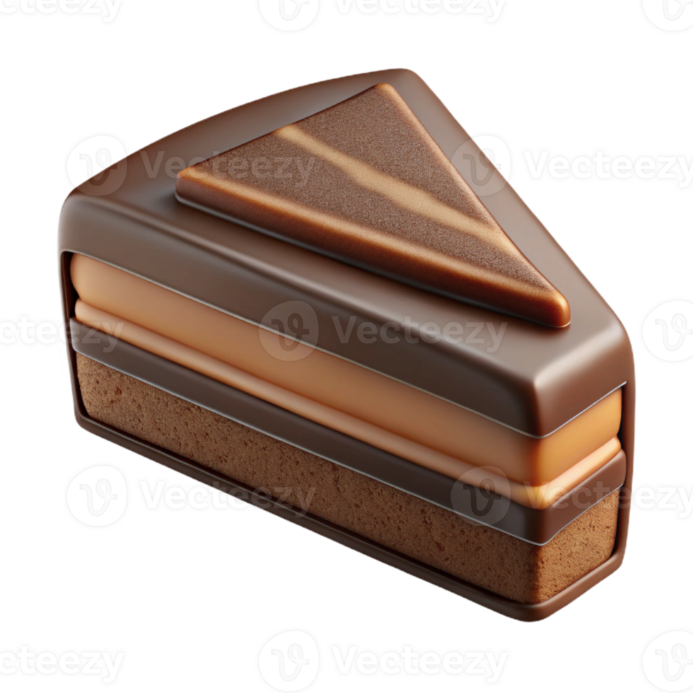 vibrant vintage Chocolate Cake Slice Isolated Element detailed png