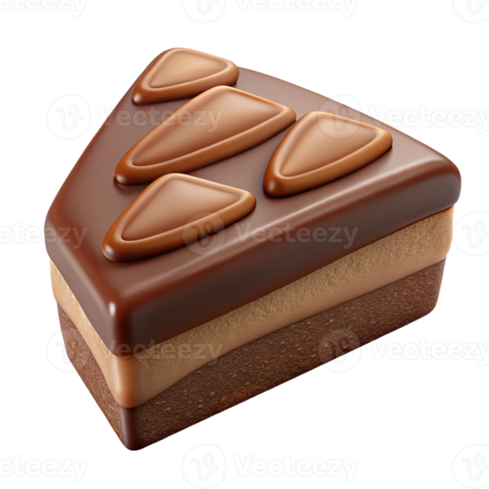 impressive abstract Chocolate Cake Slice Isolated Element premium png