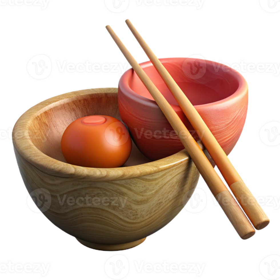 beautiful contemporary Chopsticks and Bowl Isolated Element Asian Cuisine original png