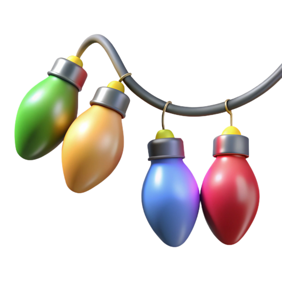 extraordinary modern Christmas Lights String Multicolored Transparent Background original png