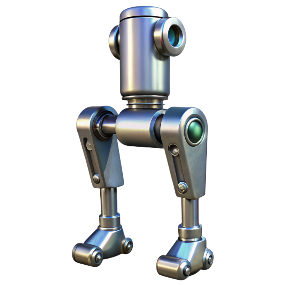 impressive modern Chrome Robot Leg with Hydraulics Isolated high resolution png
