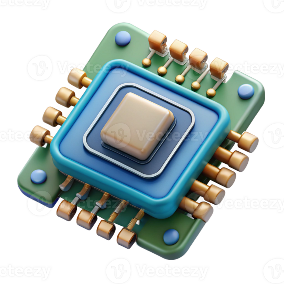 serene abstract Circuit Board with Integrated Circuits Isolated high resolution png