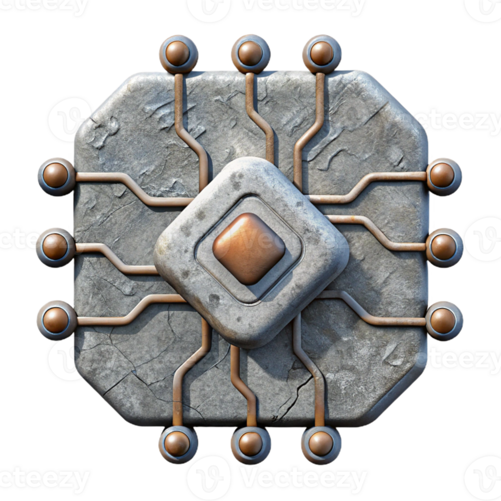 dramatic contemporary Circuitry Pattern with Repeating Elements Isolated original png