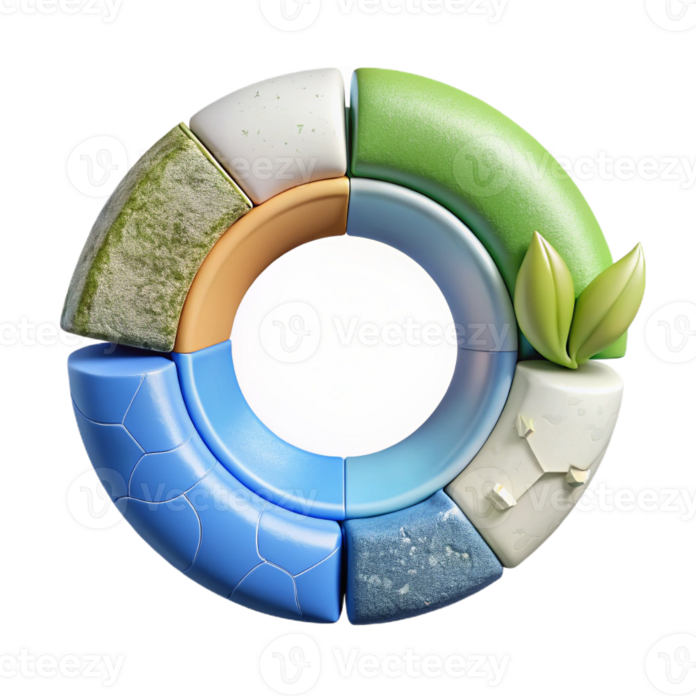 magnificent artistic Circular Economy Diagram Isolated Transparent Background high quality png