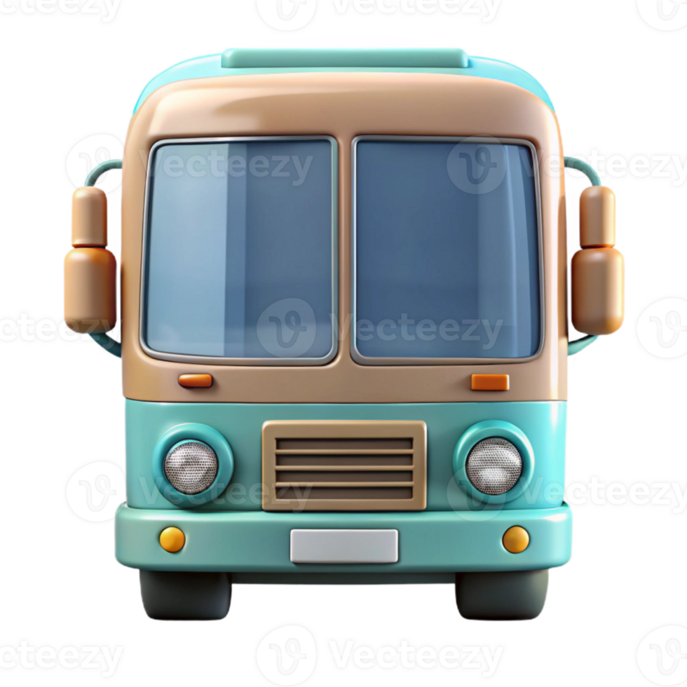 dramatic contemporary City Bus Front View Isolated Element high resolution png