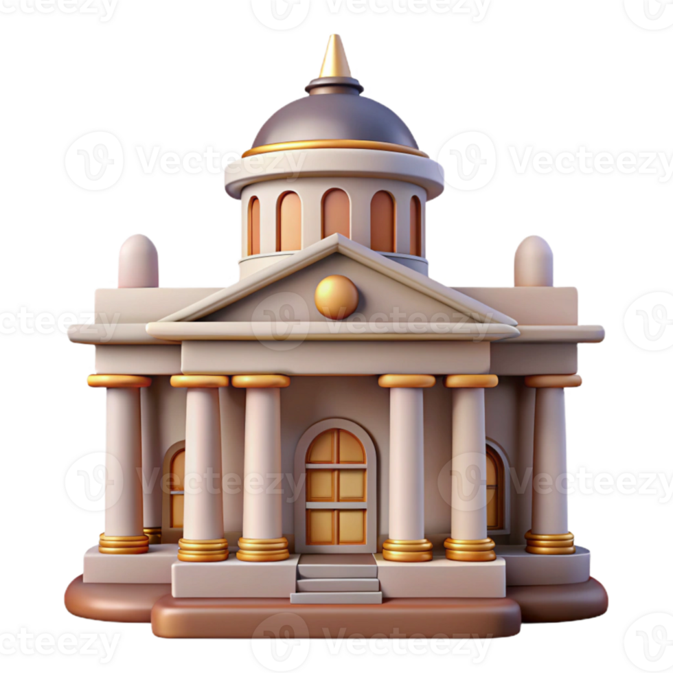 stunning artistic City Hall Building Front View Transparent Background high resolution png