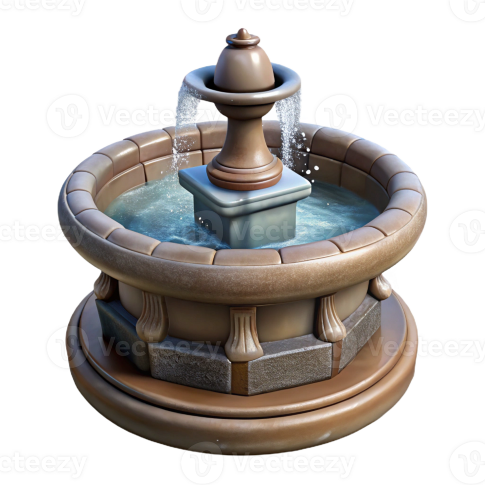 beautiful vintage City Fountain with Water Spray Transparent genuine png