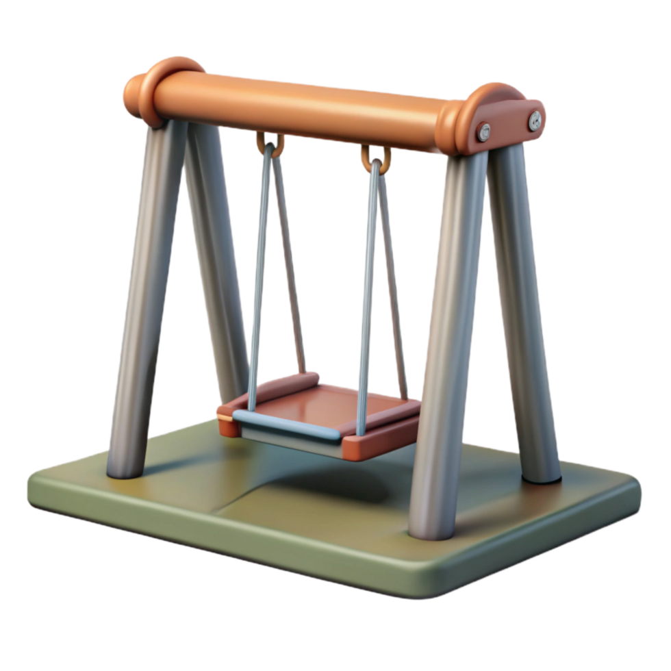 vibrant modern City Park Playground Swings Empty Isolated Cutout detailed png