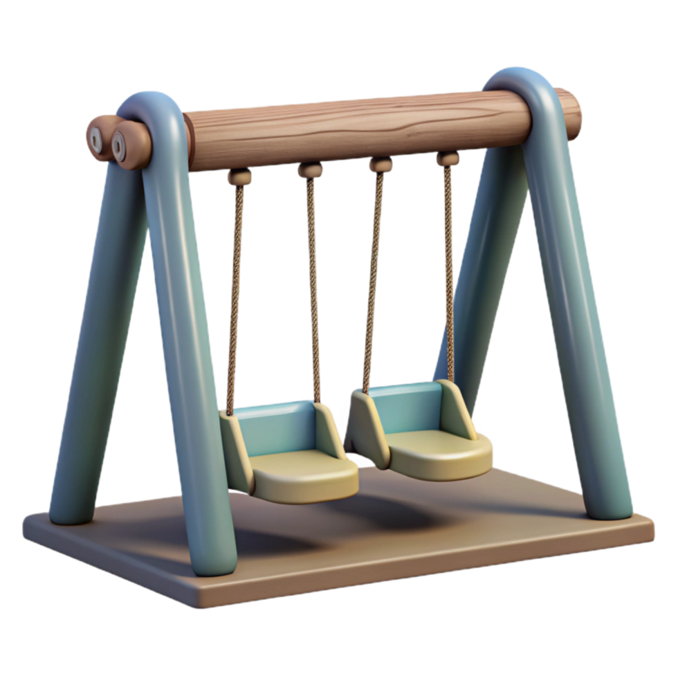 beautiful rustic City Park Playground Swings Empty Isolated Cutout authentic png