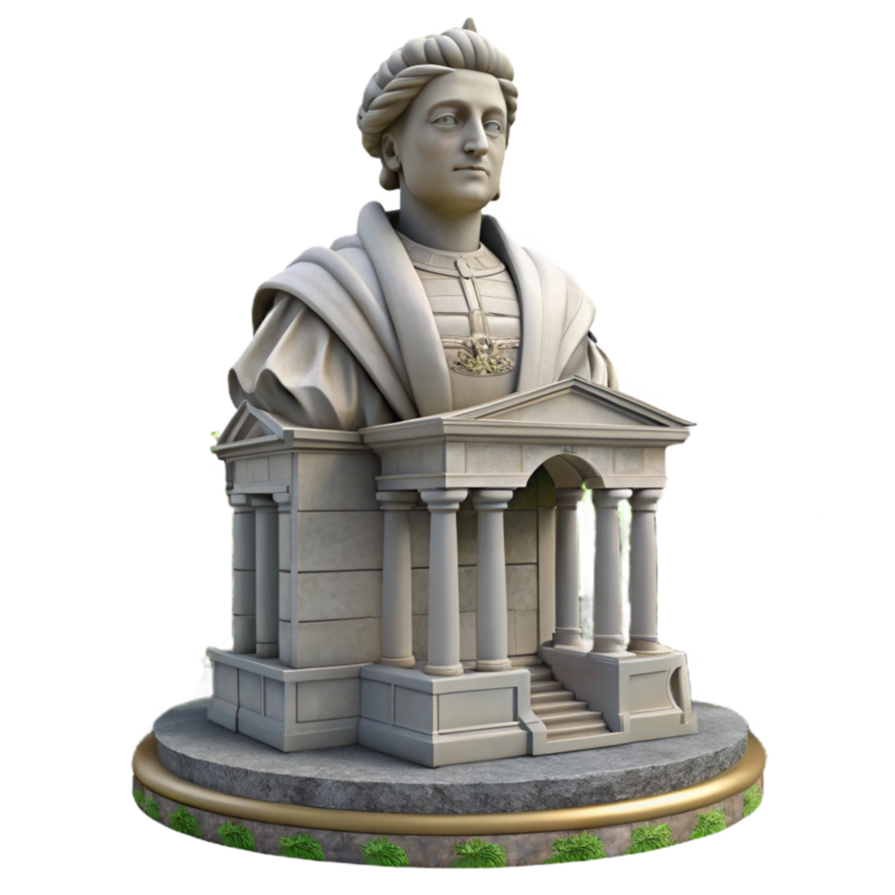 elegant vintage City Park Statue Historical Figure Cutout exclusive png