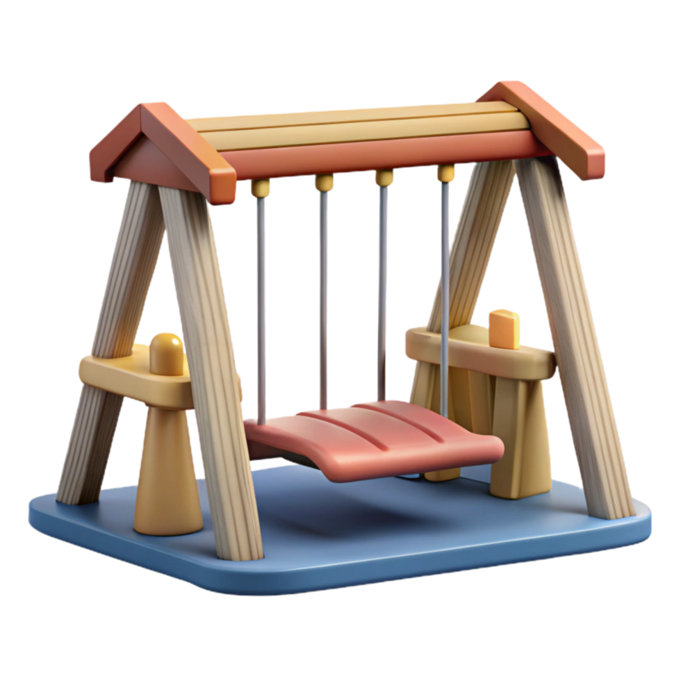 elegant vintage City Park Swing Set Children Playing Cutout professional png