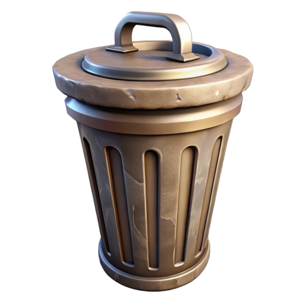 impressive vintage City Park Trash Can Overflowing Isolated Cutout high quality png