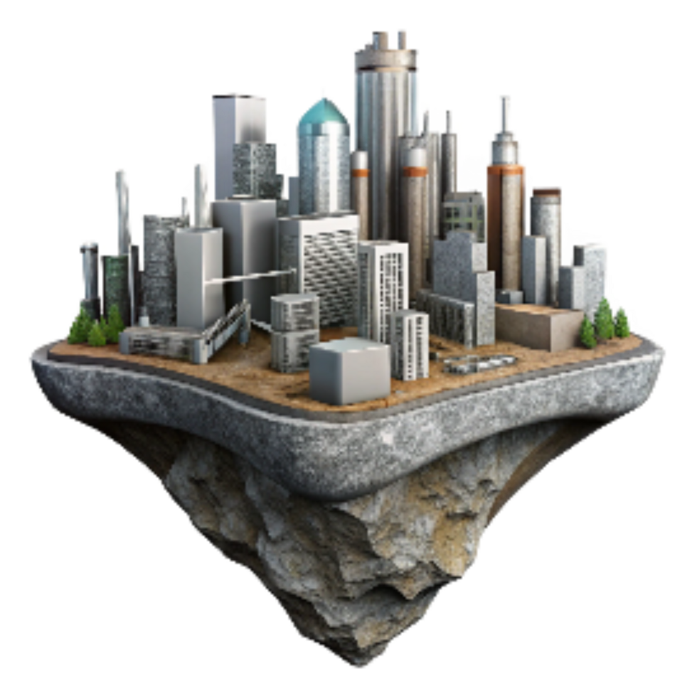 impressive rustic City Skyline Industrial Zone Cutout authentic png