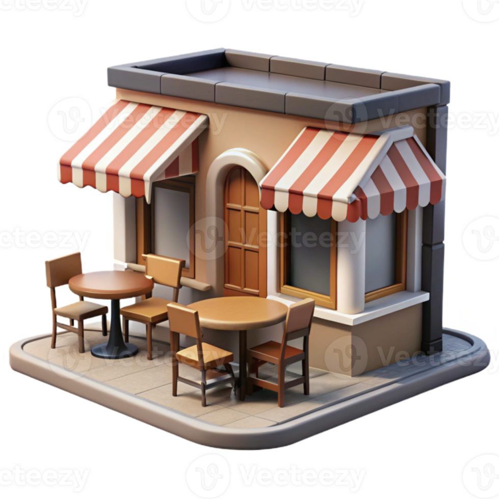 vibrant classic City Street Cafe with Outdoor Tables Transparent Background authentic png
