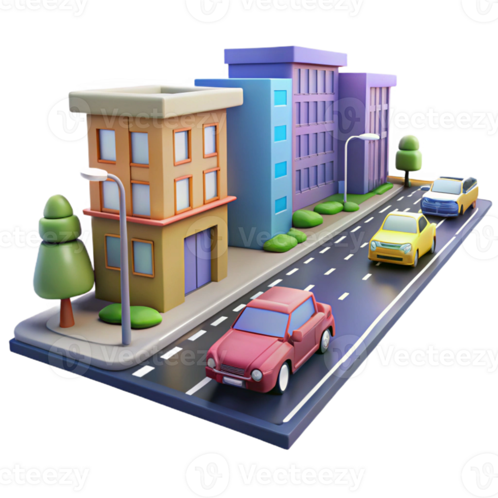 extraordinary abstract City Street with Traffic Blur Isolated detailed png