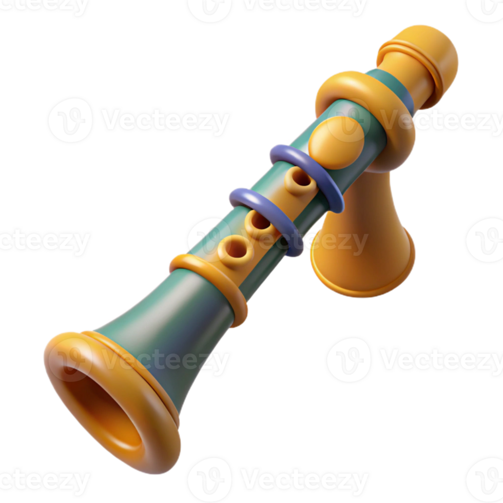 impressive abstract Clarinet with Reed Isolated Element high quality png