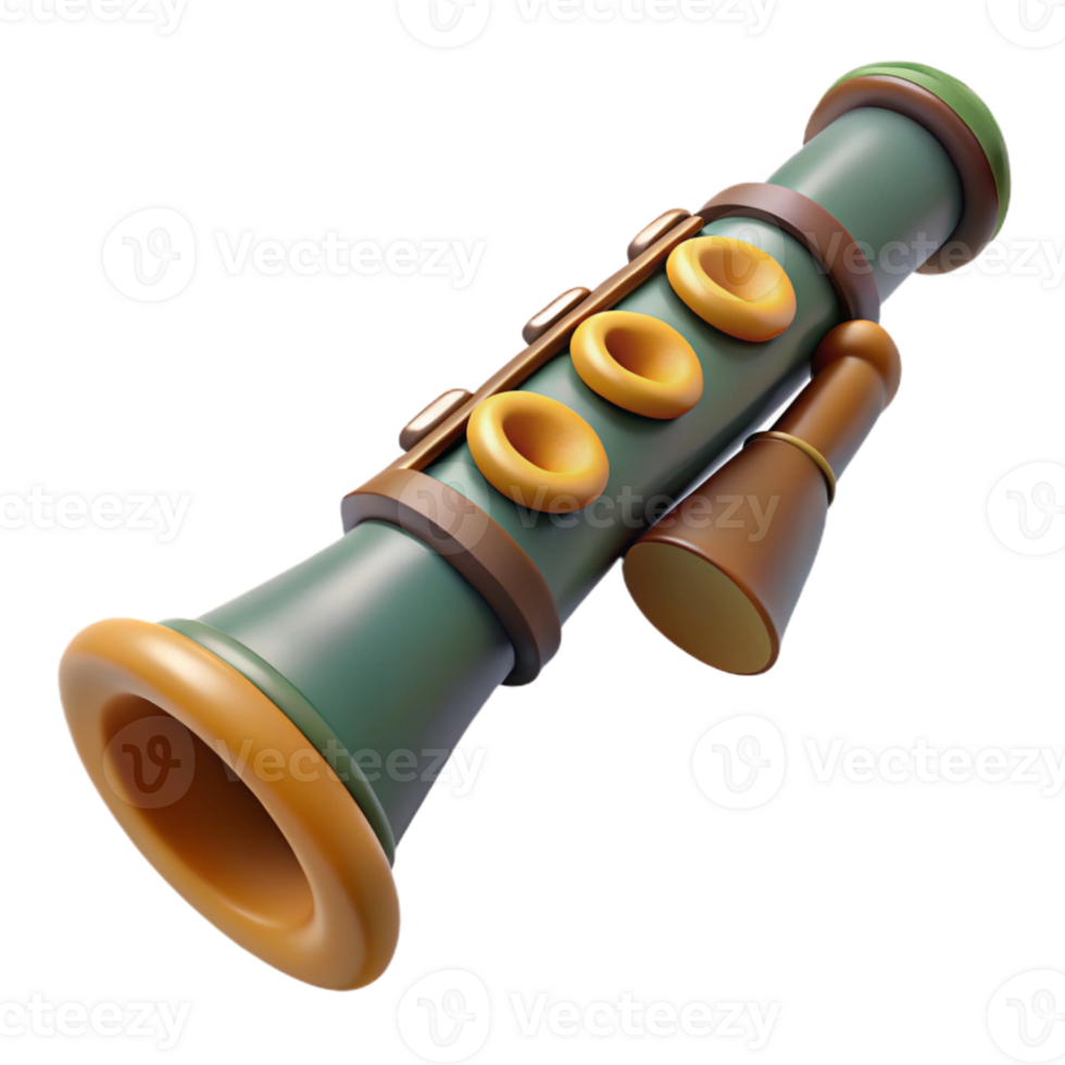 serene creative Clarinet with Reed Isolated Element premium png