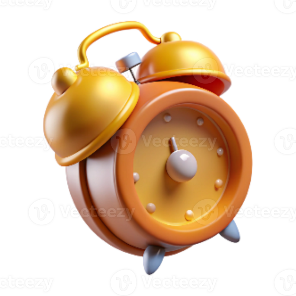 magnificent abstract Classic Alarm Clock with Bell on Top Transparent Background genuine png