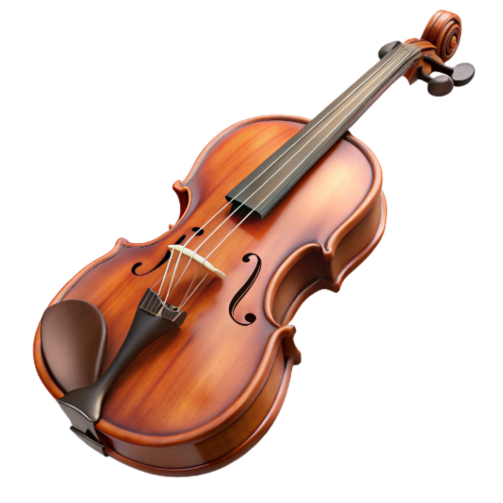 dramatic rustic Classical Violin Close Up Isolated on Transparent Background exclusive png