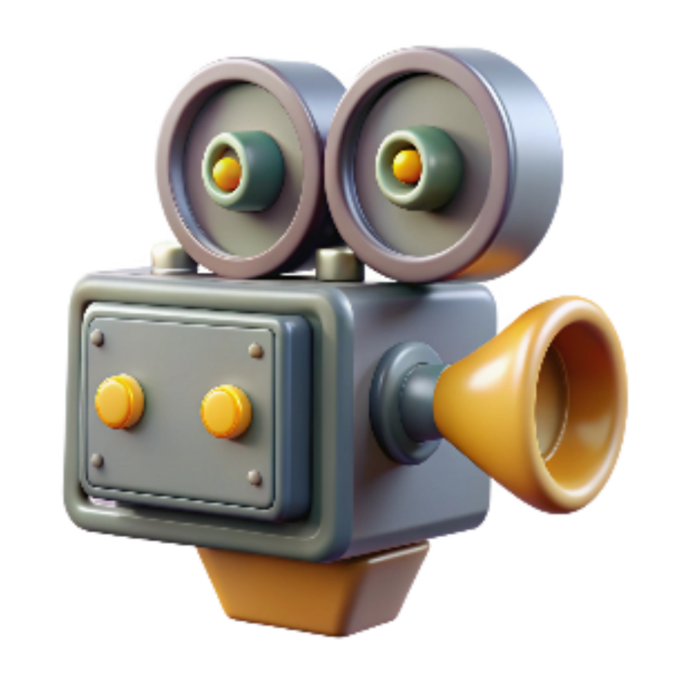 stunning artistic Classic Movie Camera with Hand Crank Transparent Background genuine png