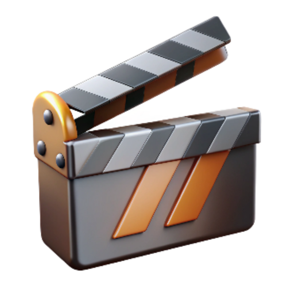 vibrant abstract Classic Movie Clapperboard Open Position Isolated on Transparent Background authentic png