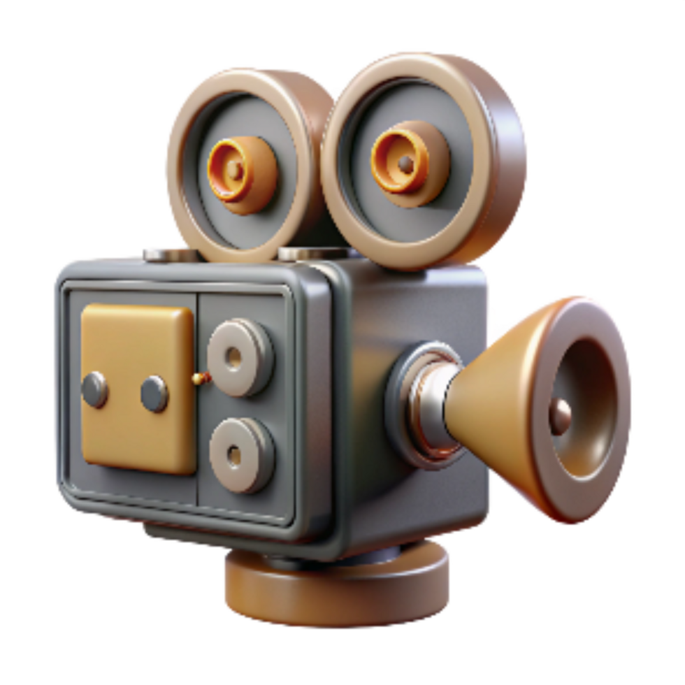 wonderful rustic Classic Movie Camera with Hand Crank Transparent Background professional png