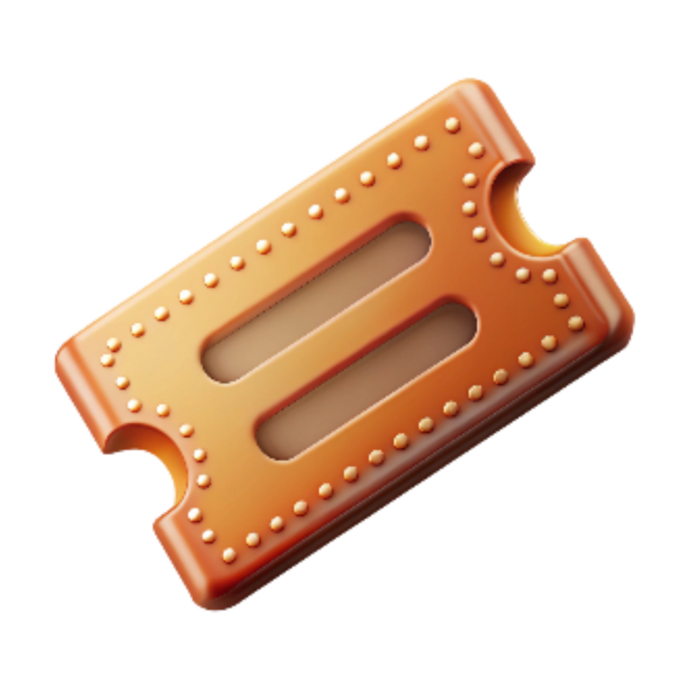 elegant creative Classic Movie Ticket with Perforated Edge Transparent Background high quality png