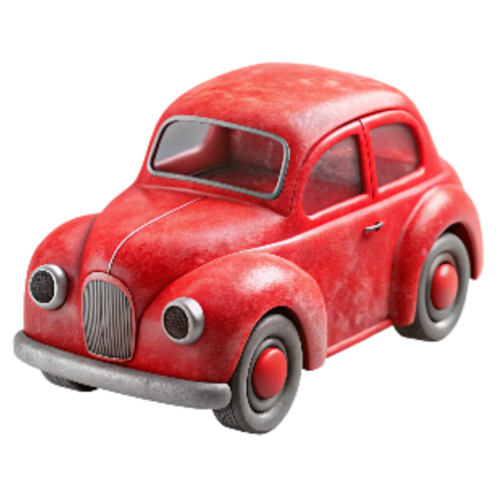 stunning minimalist Classic Toy Car with Red Paint Transparent Background exclusive png