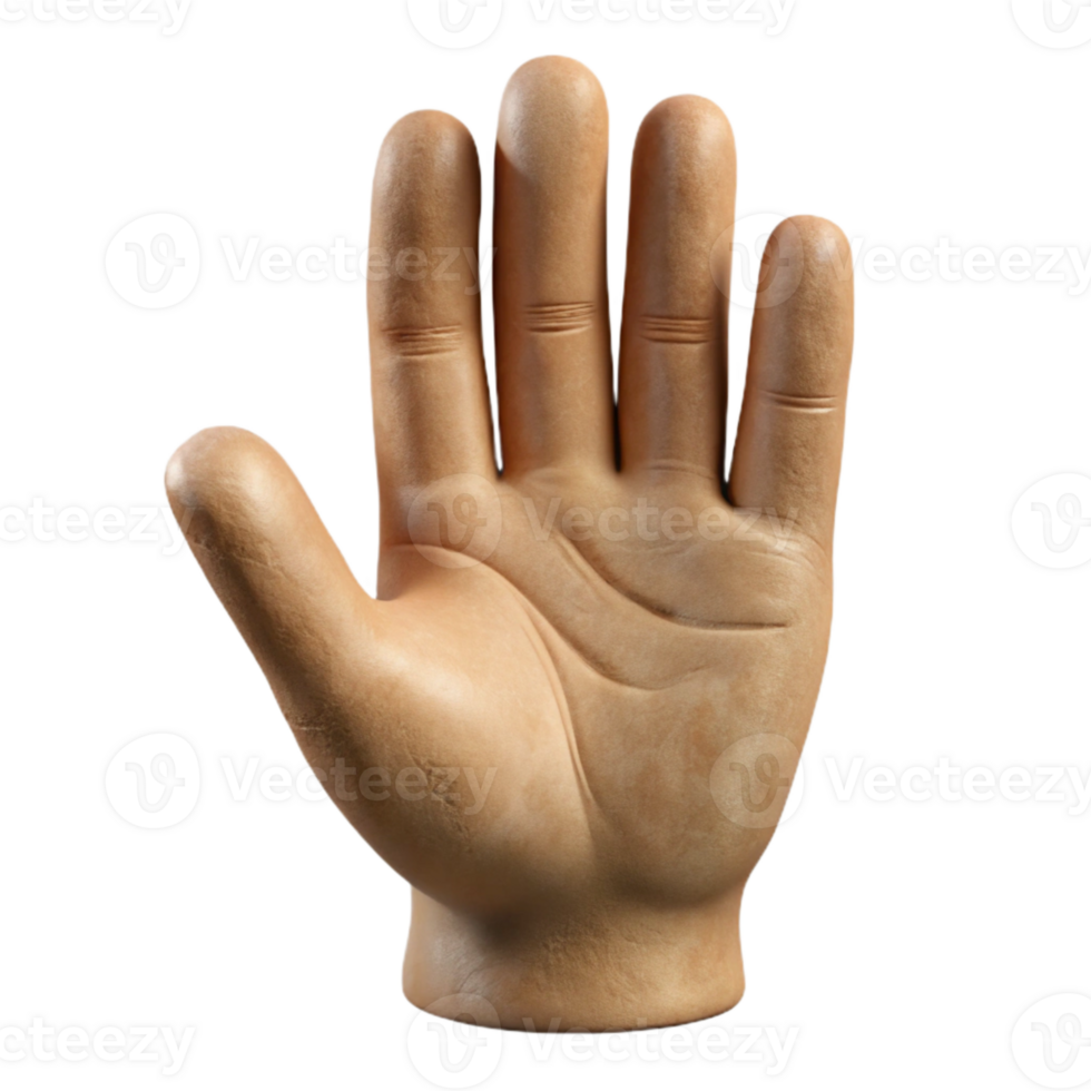 beautiful modern Clay Sculpture of a Hand Open Palm Cutout high resolution png