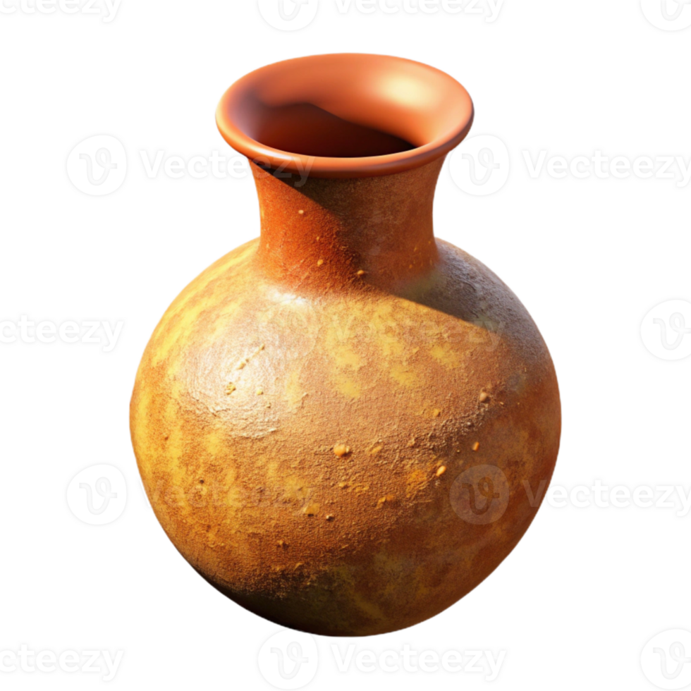beautiful contemporary Clay Pottery Vase with Narrow Neck Cutout genuine png